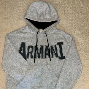 Armani Exchange Gray Hoodie Sweatshirt Classic Pullover